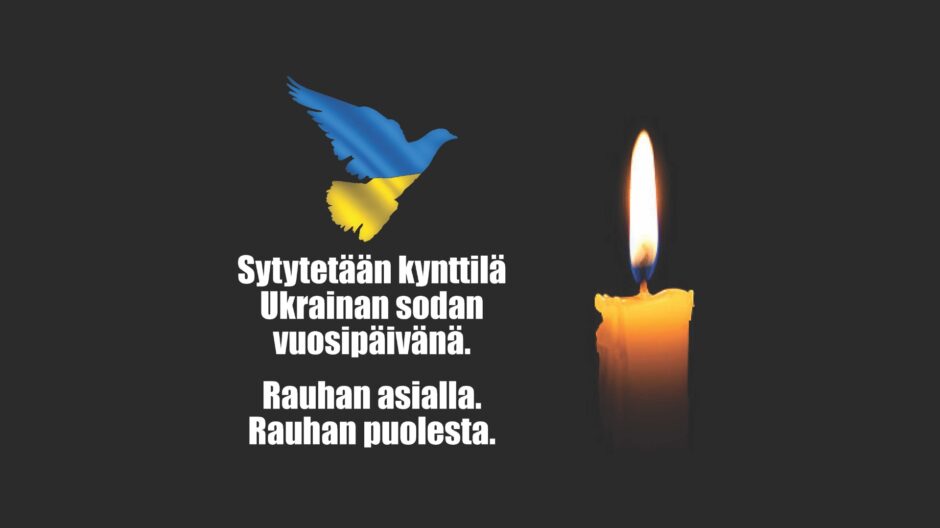 Sytytä kynttilä Ukrainan sodan vuosipäivänä.