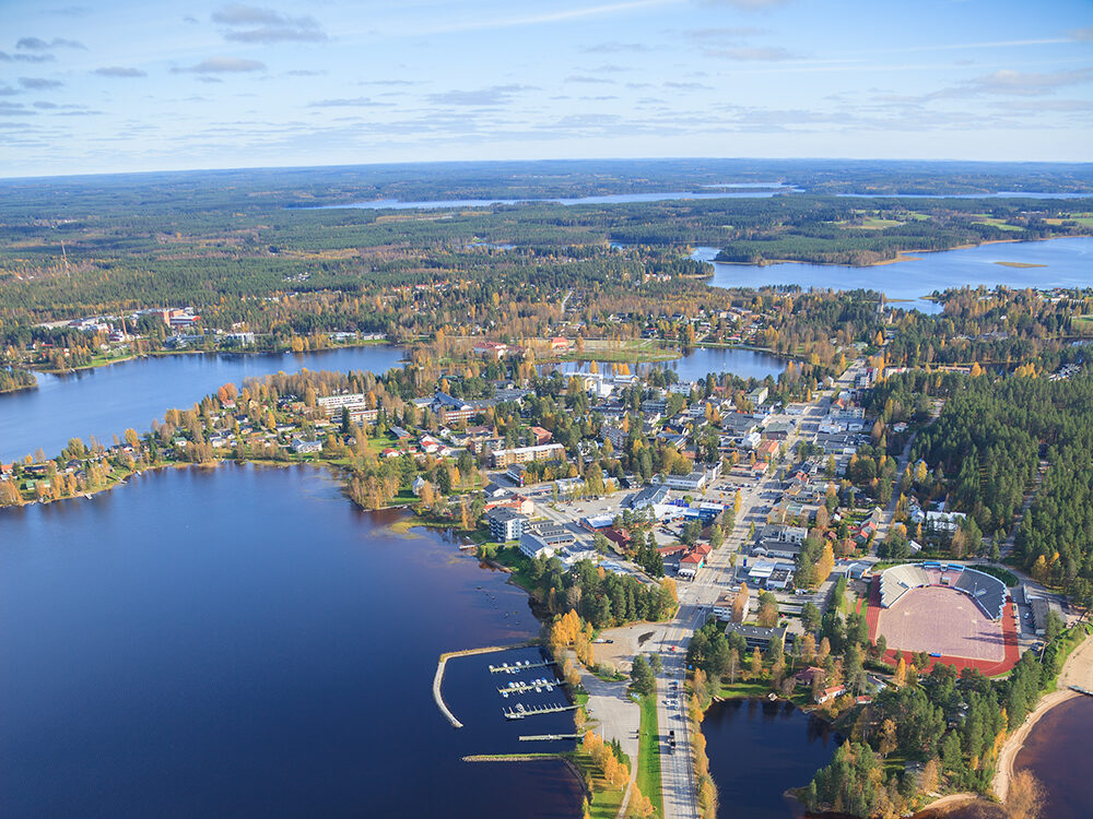 Yleisnäkymä Sotkamon kirkonkylästä
