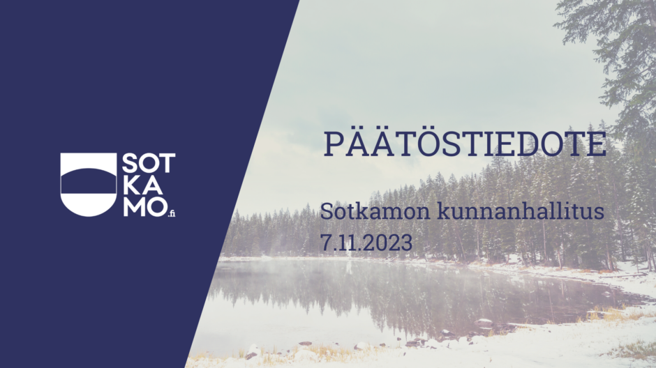Kunnanhallituksen 7.11.2023 päätöstiedote