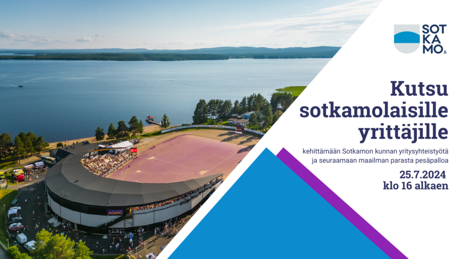 Kutsu sotkamolaisille yrittäjille yritysyhteistyön kehittämiseen. Kuvassa Hiukan pesäpallostadion.