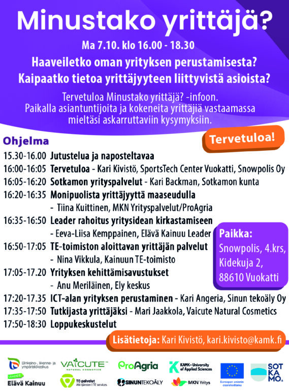 Minustako yrittäjä -juliste
