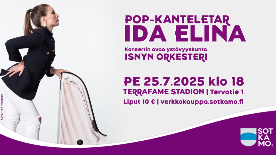 Ida Elina esiintyy Terrafame stadionilla 25.7.2025 klo 18.00