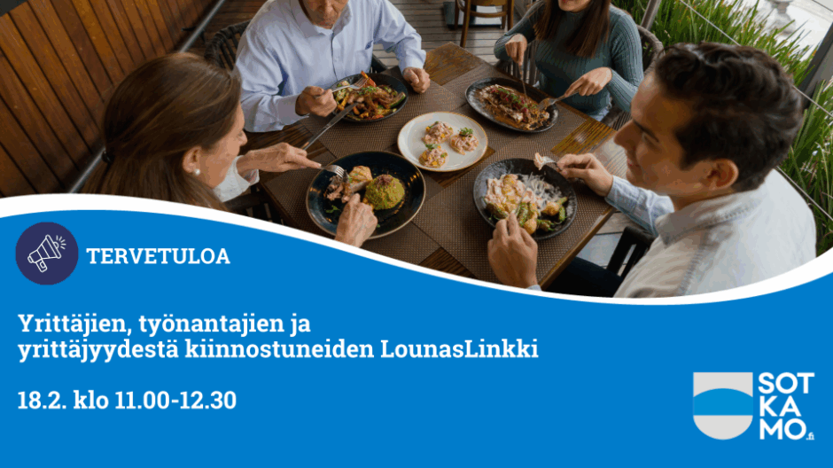 Tervetuloa LounasLinkkiin – verkostoidu ja nauti maksuttomasta lounaasta rennossa seurassa.