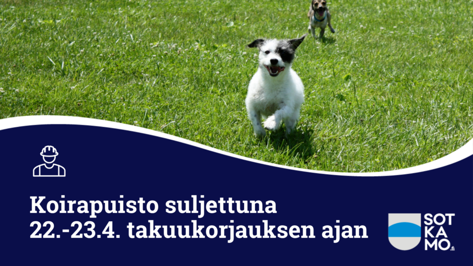 koirapuisto suljettuna takuukorjauksen ajan 22.-23.4.2026